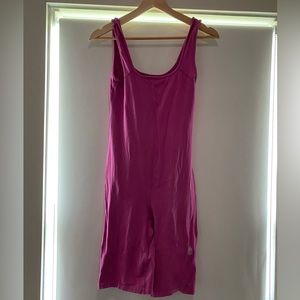Free People FP Movement Magenta/Fuschia Short Onesie Biker Shorts Romper